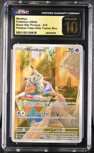 MIMIKYU (075) - POKEMON SVP EN-ME BLACK STAR PROMO - PALDEAN FATES ETB - CGC PRISTINE 10