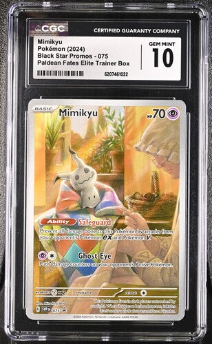 MIMIKYU (075) - POKEMON SVP EN-ME BLACK STAR PROMO - PALDEAN FATES ETB - CGC GEM MINT 10