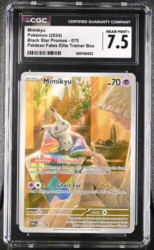 MIMIKYU (075) - POKEMON SVP EN-ME BLACK STAR PROMO - PALDEAN FATES ETB - CGC NEAR MINT+ 7.5