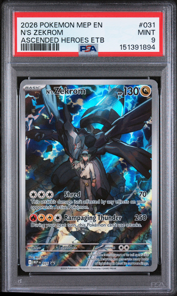 N'S ZEKROM (031) - POKEMON MEP EN-ME BLACK STAR PROMO - ASCENDED HEROES ETB - MINT 9