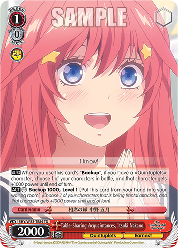 Table-Sharing Acquaintances, Itsuki Nakano - 5HY/W83-TE84 - Trial Deck available at 401 Games Canada