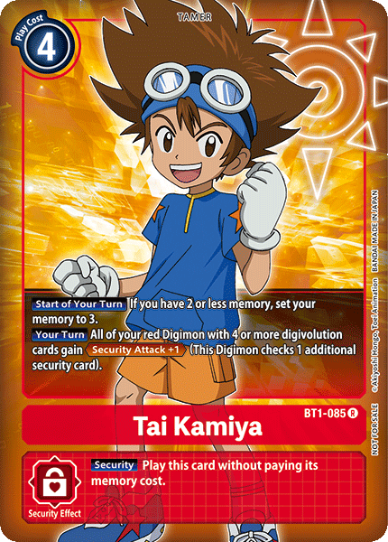 Tai Kamiya (Box Topper) - BT1-085 - Rare available at 401 Games Canada