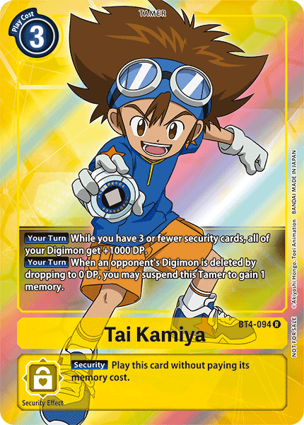 Tai Kamiya (Box Topper) - BT4-094 - Rare available at 401 Games Canada