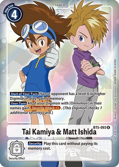 Tai Kamiya & Matt Ishida (Box Topper) - BT5-093 - Rare available at 401 Games Canada