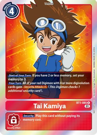 Tai Kamiya (ST-11 Special Entry Pack) - BT1-085 - Rare available at 401 Games Canada