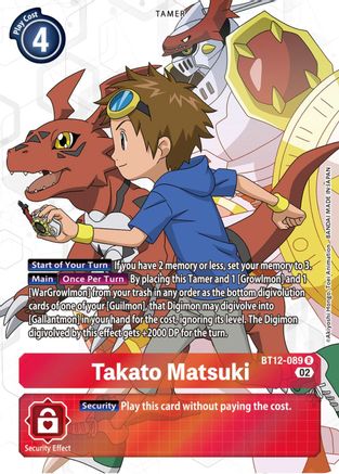 Takato Matsuki (Alternate Art) - BT12-089 - Rare available at 401 Games Canada