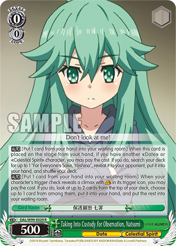 Taking Into Custody for Observation, Natsumi - DAL/W99-E029 - Rare available at 401 Games Canada