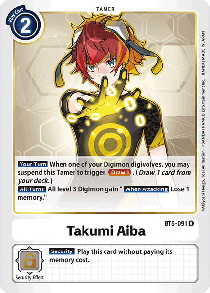 Takumi Aiba - BT5-091 - Rare available at 401 Games Canada