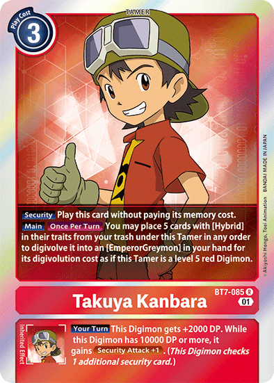 Takuya Kanbara - BT7-085 - Rare available at 401 Games Canada