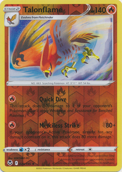 Talonflame - 029/195 - Rare - Reverse Holo available at 401 Games Canada