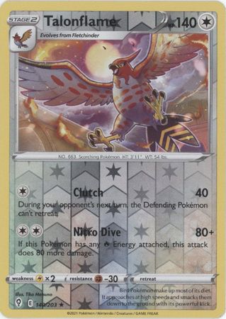 Talonflame - 140/203 - Rare - Reverse Holo available at 401 Games Canada