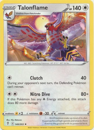 Talonflame - 140/203 - Rare available at 401 Games Canada