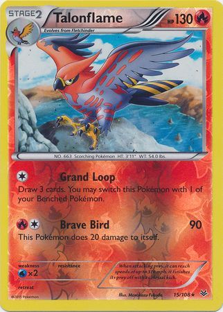 Talonflame - 15/108 - Rare - Reverse Holo available at 401 Games Canada