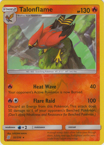 Talonflame - 32/236 - Rare - Reverse Holo available at 401 Games Canada