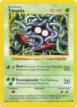 Tangela - 66/102 - Common - Shadowless available at 401 Games Canada