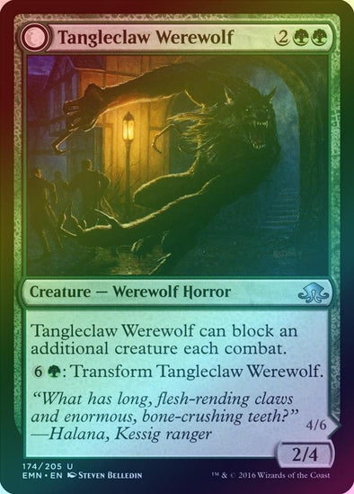 Tangleclaw Werewolf // Fibrous Entangler (Foil) (EMN)