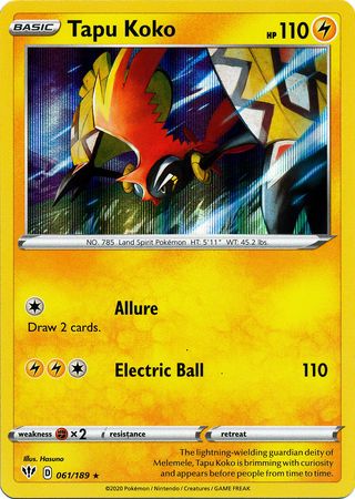 Tapu Koko - 061/189 - Holo Rare available at 401 Games Canada