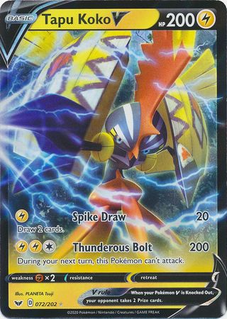 Tapu Koko V - 072/202 - Ultra Rare available at 401 Games Canada