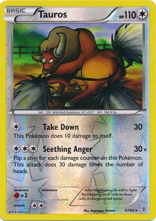 Tauros - 57/83 - Rare - Reverse Holo available at 401 Games Canada