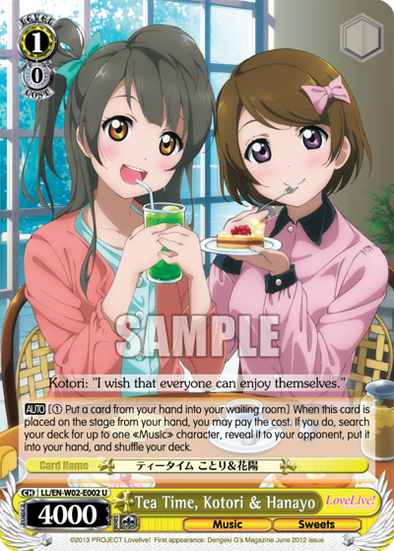 Tea Time, Kotori & Hanayo - LL/EN-W02-E002 - Uncommon available at 401 Games Canada