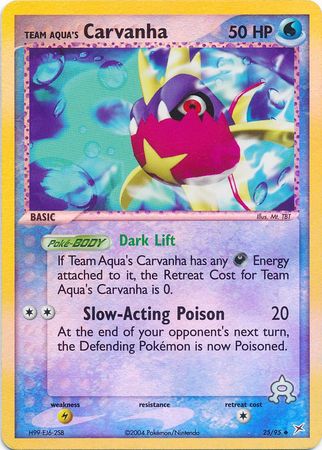 Team Aqua's Carvanha - 25/95 - Uncommon - Reverse Holo available at 401 Games Canada