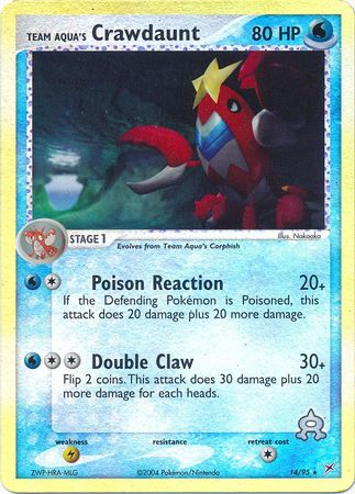 Team Aqua's Crawdaunt - 14/95 - Rare - Reverse Holo available at 401 Games Canada