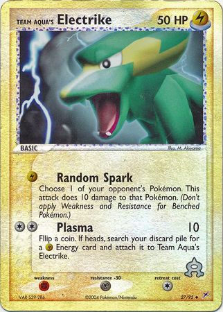 401 Games Canada - Team Aqua's Electrike - 27/95 - Uncommon - Reverse Holo 401 Games Canada - Team Aqua's Electrike - 27/95 - Uncommon - Reverse Holo