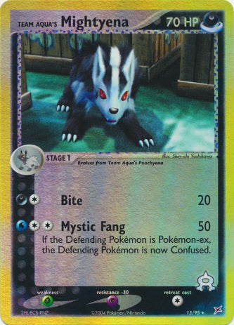 Team Aqua's Mightyena - 15/95 - Rare - Reverse Holo available at 401 Games Canada