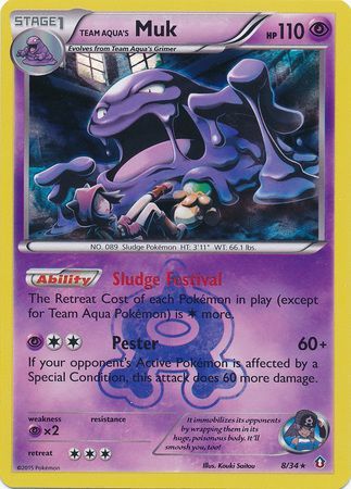 Team Aqua's Muk - 8/34 - Holo Rare available at 401 Games Canada