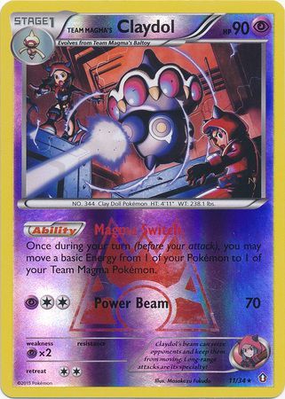 Team Magma's Claydol - 11/34 - Holo Rare - Reverse Holo available at 401 Games Canada