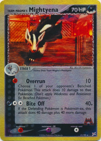 Team Magma's Mightyena - 21/95 - Rare - Reverse Holo available at 401 Games Canada