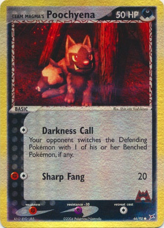 Team Magma's Poochyena - 66/95 - Common - Reverse Holo available at 401 Games Canada