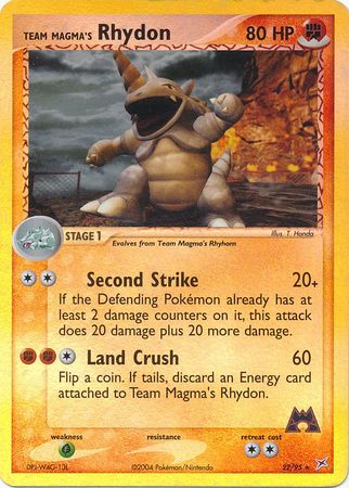 Team Magma's Rhydon - 22/95 - Rare - Reverse Holo available at 401 Games Canada