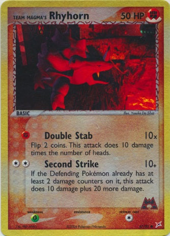 Team Magma's Rhyhorn - 67/95 - Common - Reverse Holo available at 401 Games Canada