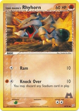 Team Magma's Rhyhorn - 68/95 - Common available at 401 Games Canada