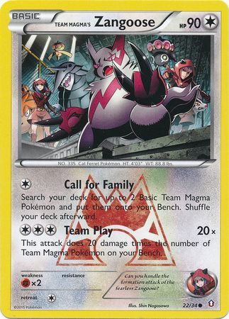 Team Magma's Zangoose - 22/34 - Common available at 401 Games Canada