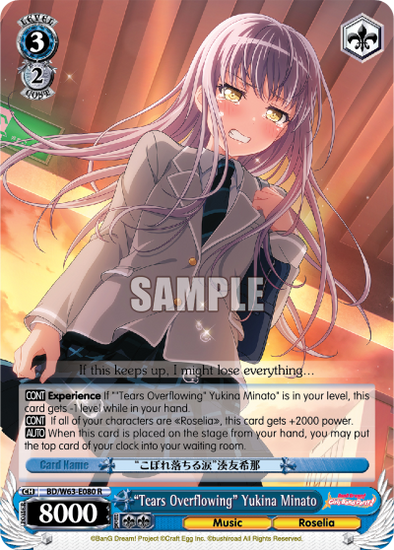 "Tears Overflowing" Yukina Minato - BD/W63-E080 - Rare available at 401 Games Canada