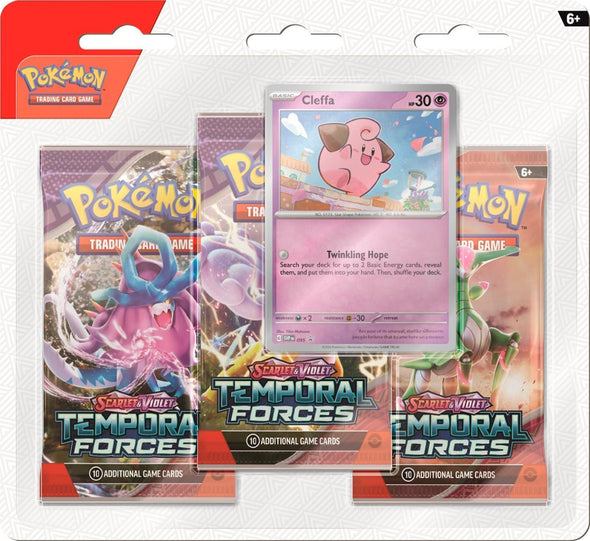 Pokemon - Scarlet and Violet - Temporal Forces - 3 Pack Blister - Cleffa