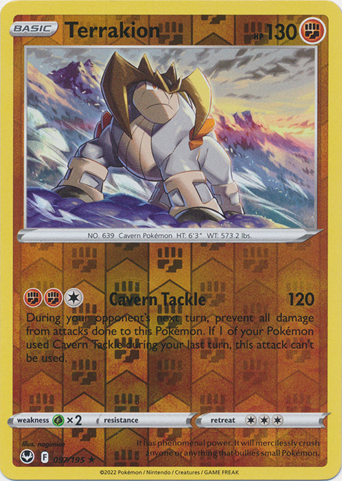 Terrakion - 097/195 - Holo Rare - Reverse Holo available at 401 Games Canada