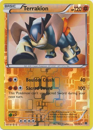 Terrakion - 63/98 - Holo Rare - Reverse Holo available at 401 Games Canada