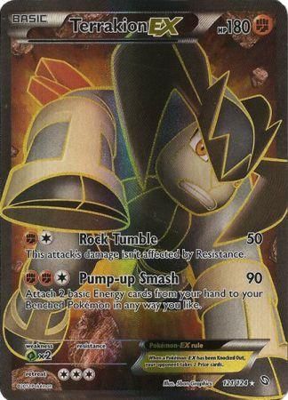 Terrakion EX - 121/124 - Full Art Ultra Rare available at 401 Games Canada