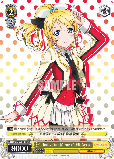 "That's Our Miracle" Eli Ayase - LL/EN-W01-023 - Rare available at 401 Games Canada