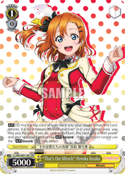 "That's Our Miracle" Honoka Kosaka - LL/EN-W01-001 - Double Rare available at 401 Games Canada