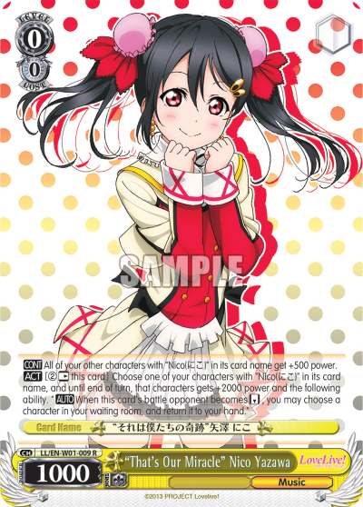 "That's Our Miracle" Nico Yazawa - LL/EN-W01-009 - Rare available at 401 Games Canada