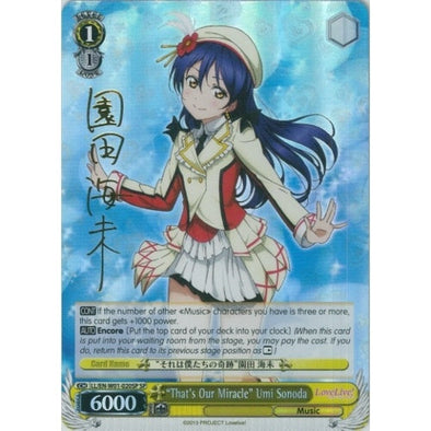 "That's Our Miracle" Umi Sonoda - LL/EN-W01-020SP - Special Rare available at 401 Games Canada