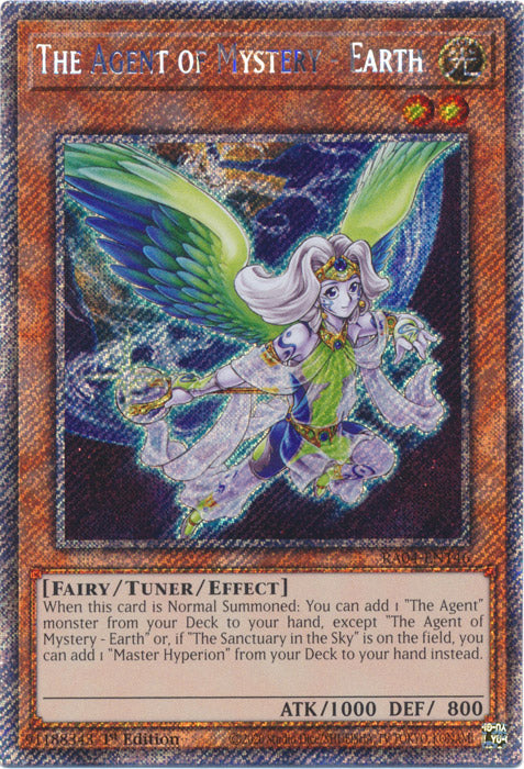 The Agent of Mystery - Earth (Platinum Secret Rare) - RA04-EN146 - Platinum Secret Rare - 1st Edition