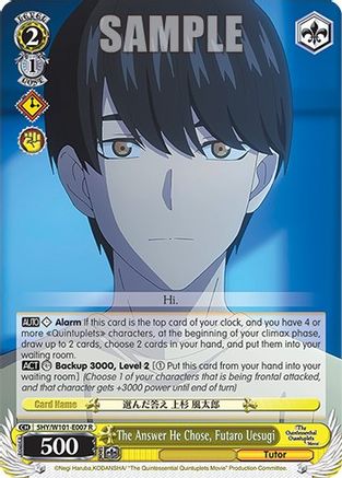 The Answer He Chose, Futaro Uesugi - 5HY/W101-E007 - Rare available at 401 Games Canada