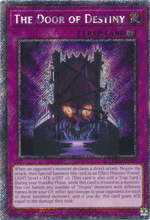 The Door of Destiny (Platinum Secret Rare) - RA04-EN240 - Platinum Secret Rare - 1st Edition