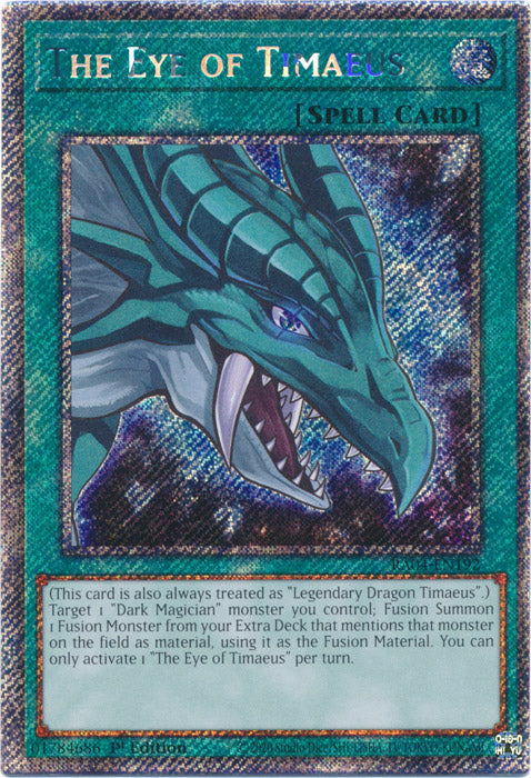 The Eye of Timaeus (Platinum Secret Rare) - RA04-EN192 - Platinum Secret Rare - 1st Edition