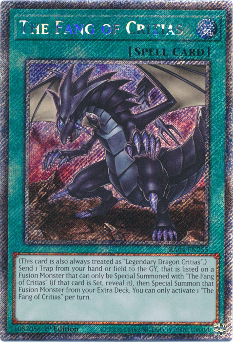 The Fang of Critias (Platinum Secret Rare) - RA04-EN255 - Platinum Secret Rare - 1st Edition